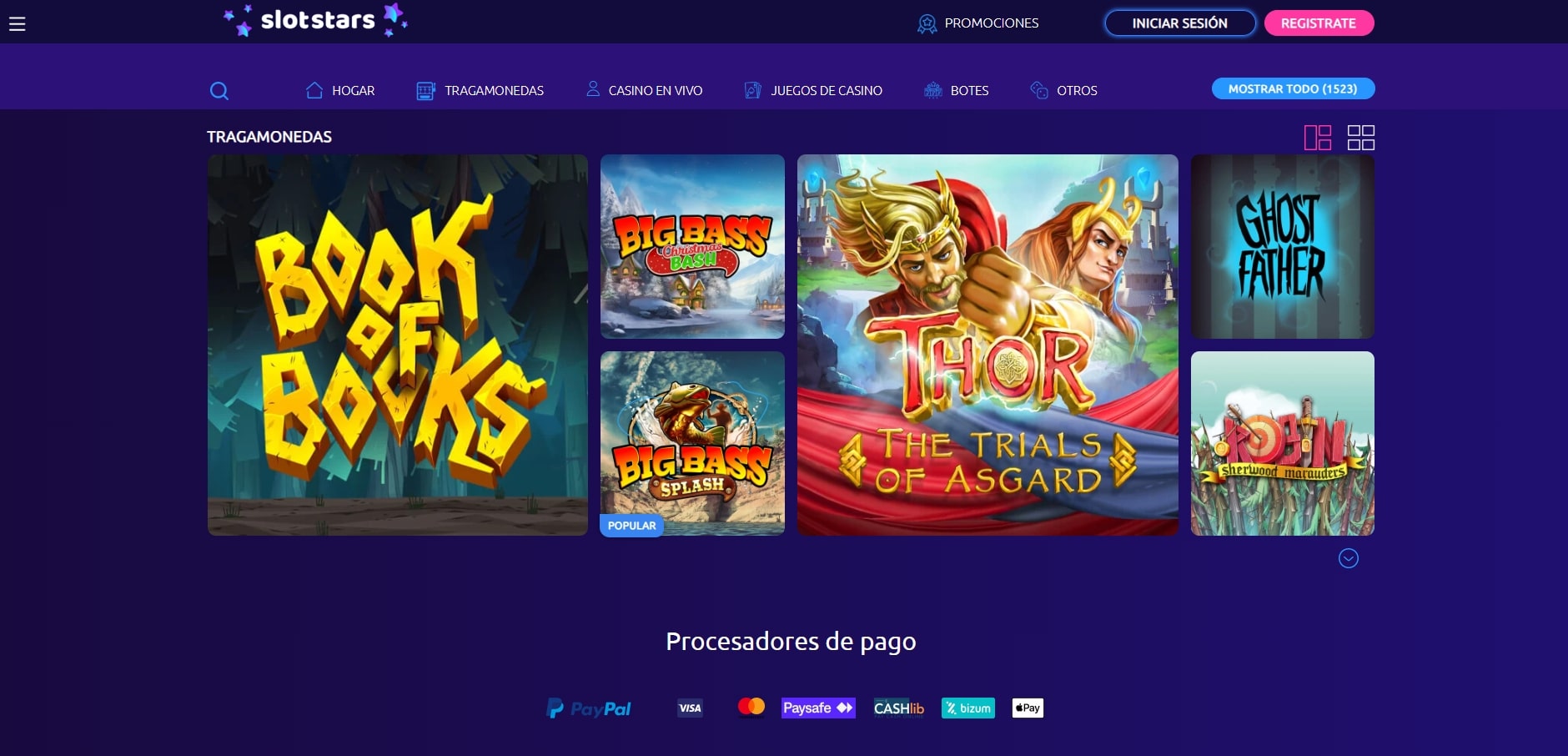 Slots y tragaperras en Slotstars