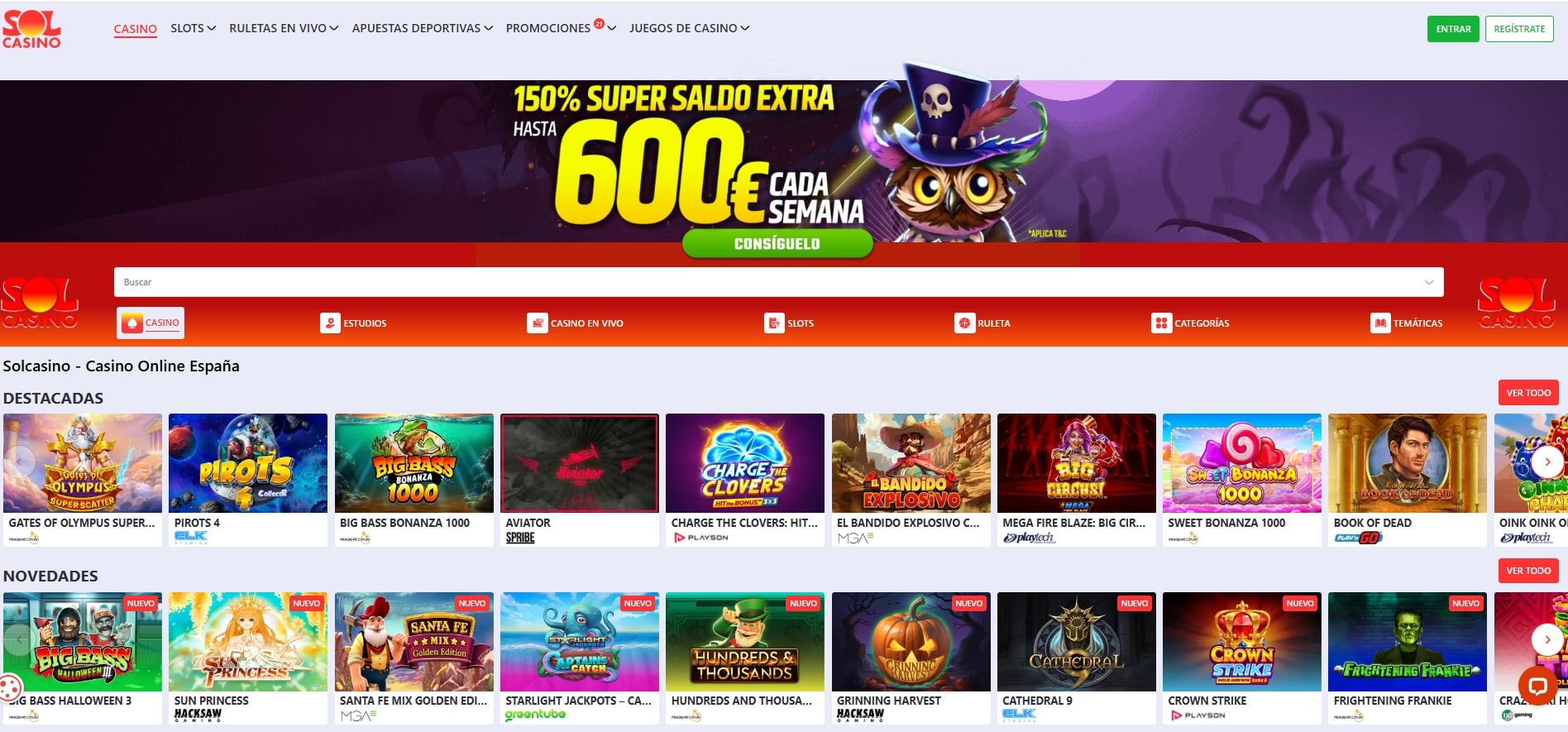 Nuevo casino online en España Solcasino