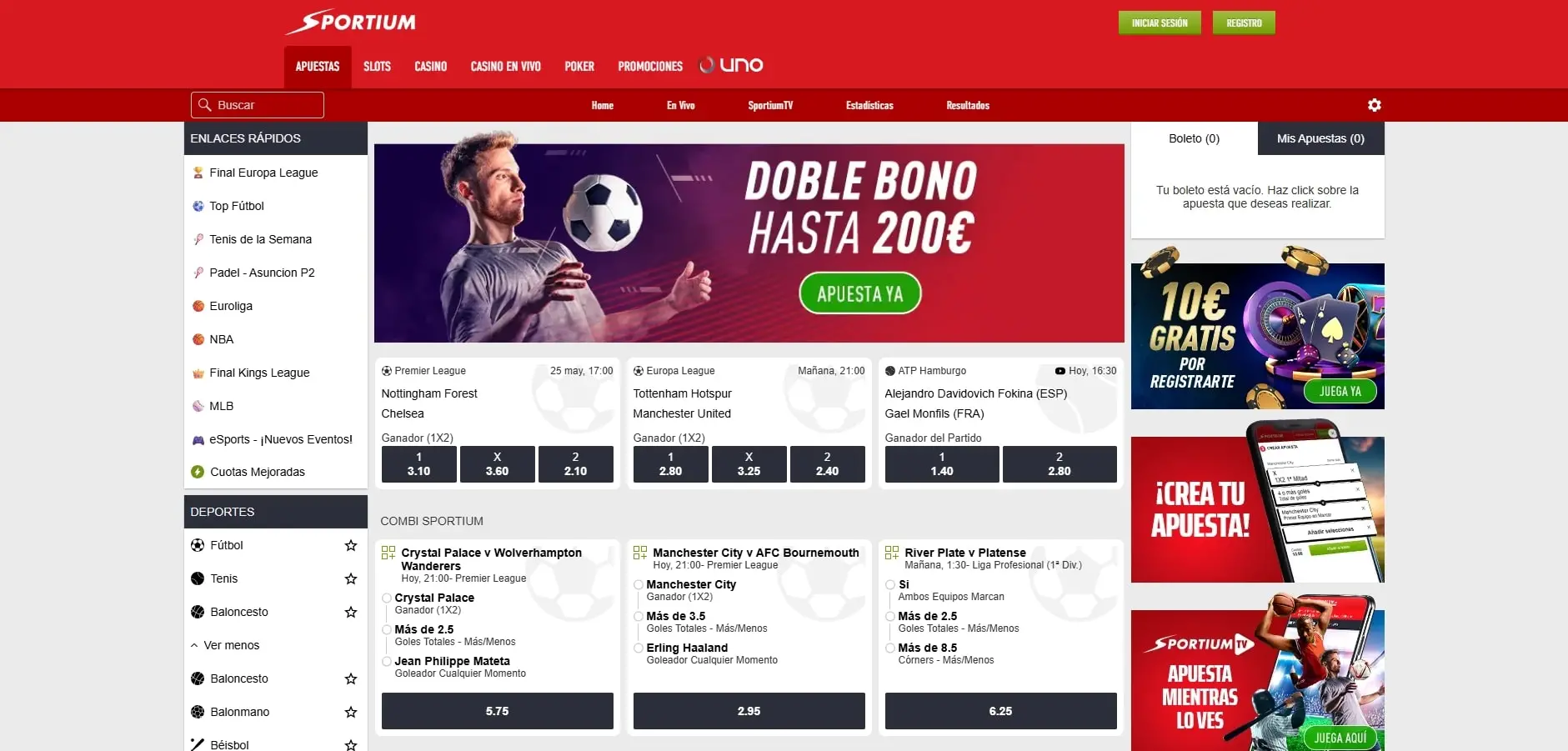 Casa de apuestas Sportium