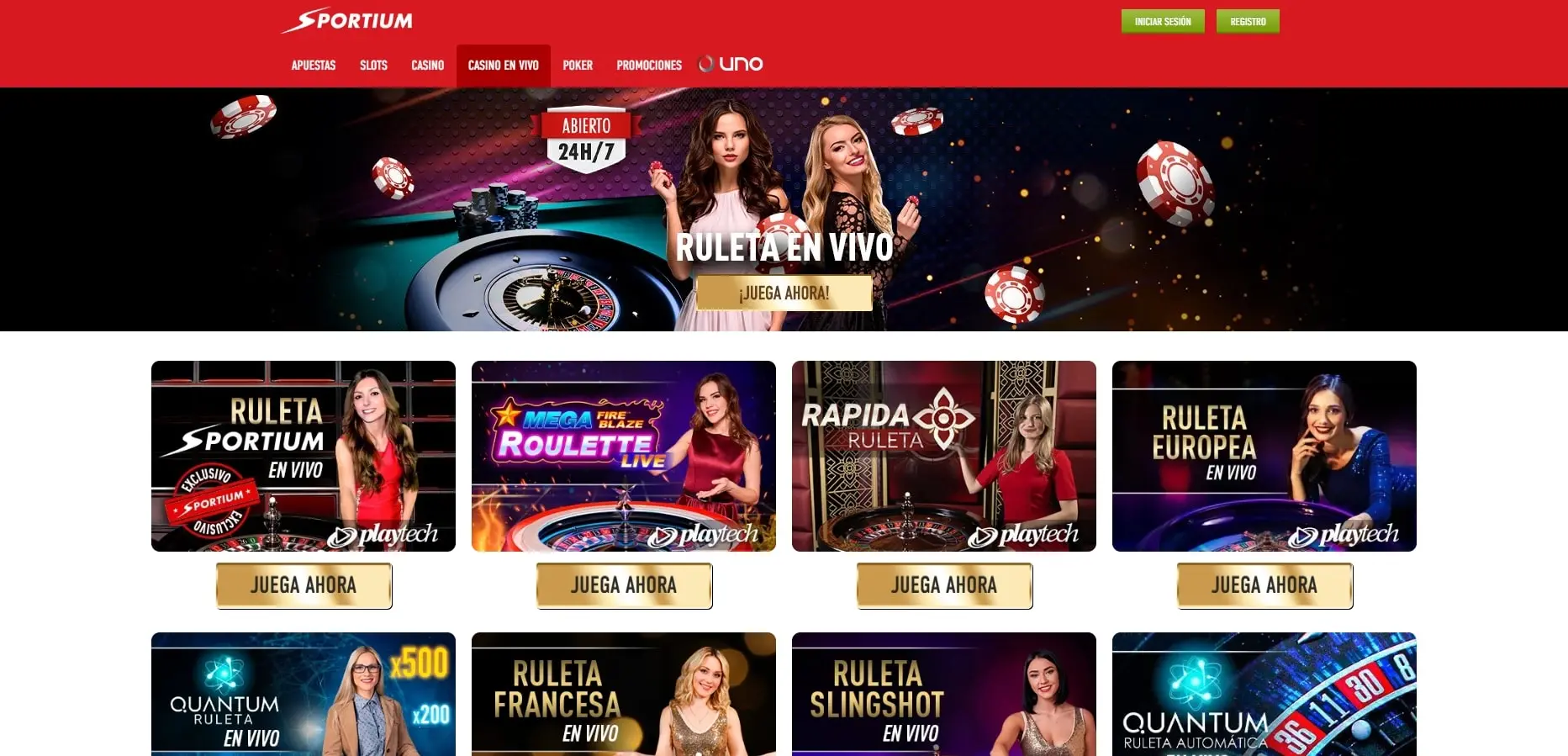Casino en vivo en Sportium