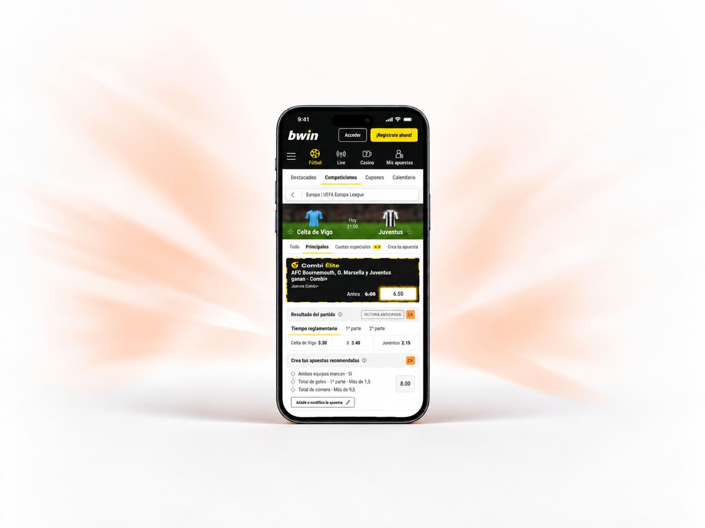 Superpartido de bwin con Cuota Especial y supercuotas en el 1X2