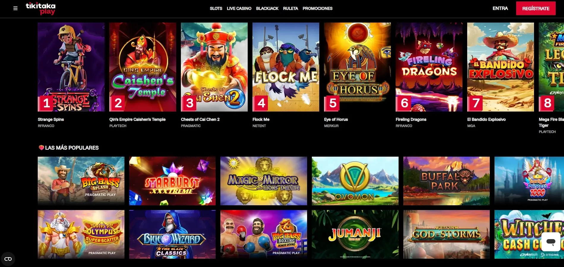 Slots en Tiki Taka Play Casino