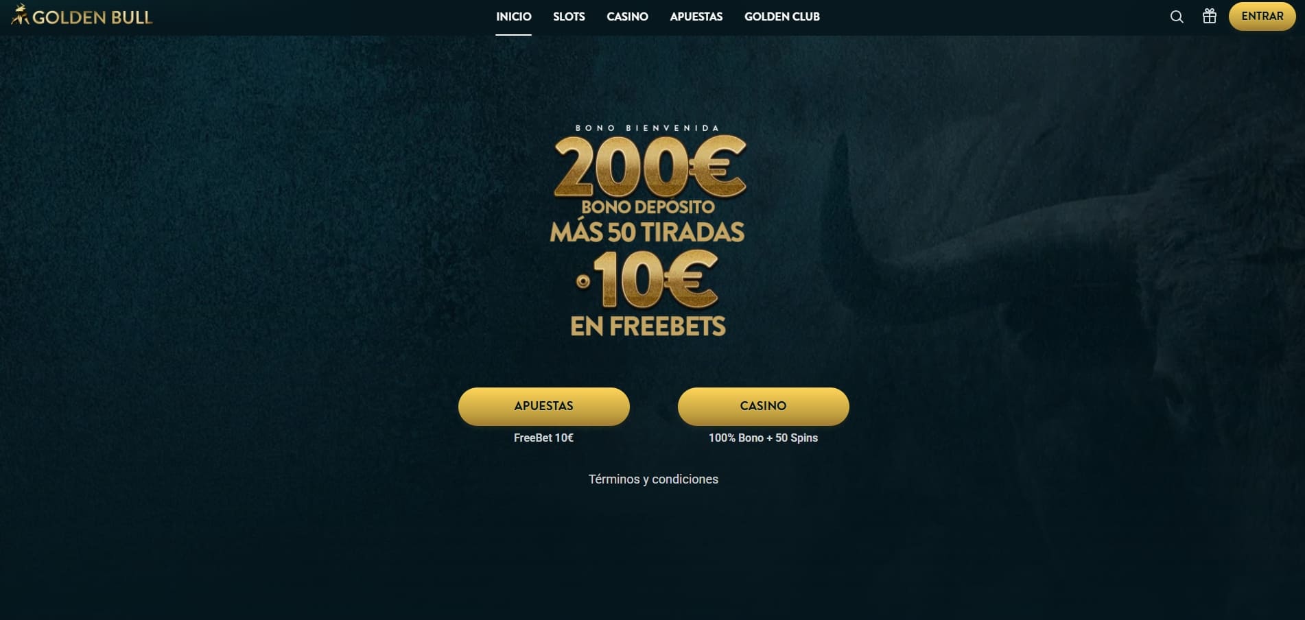 bono deposito y free spins de golden bull