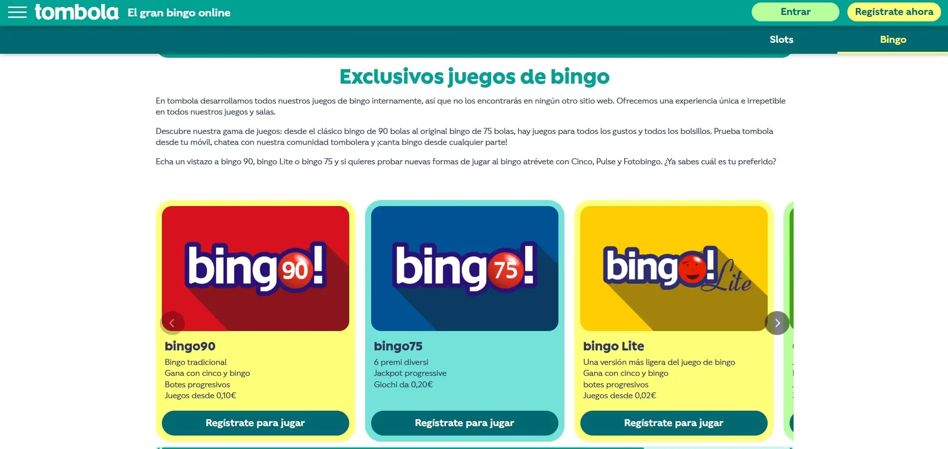 El mejor bingo online en Tombola