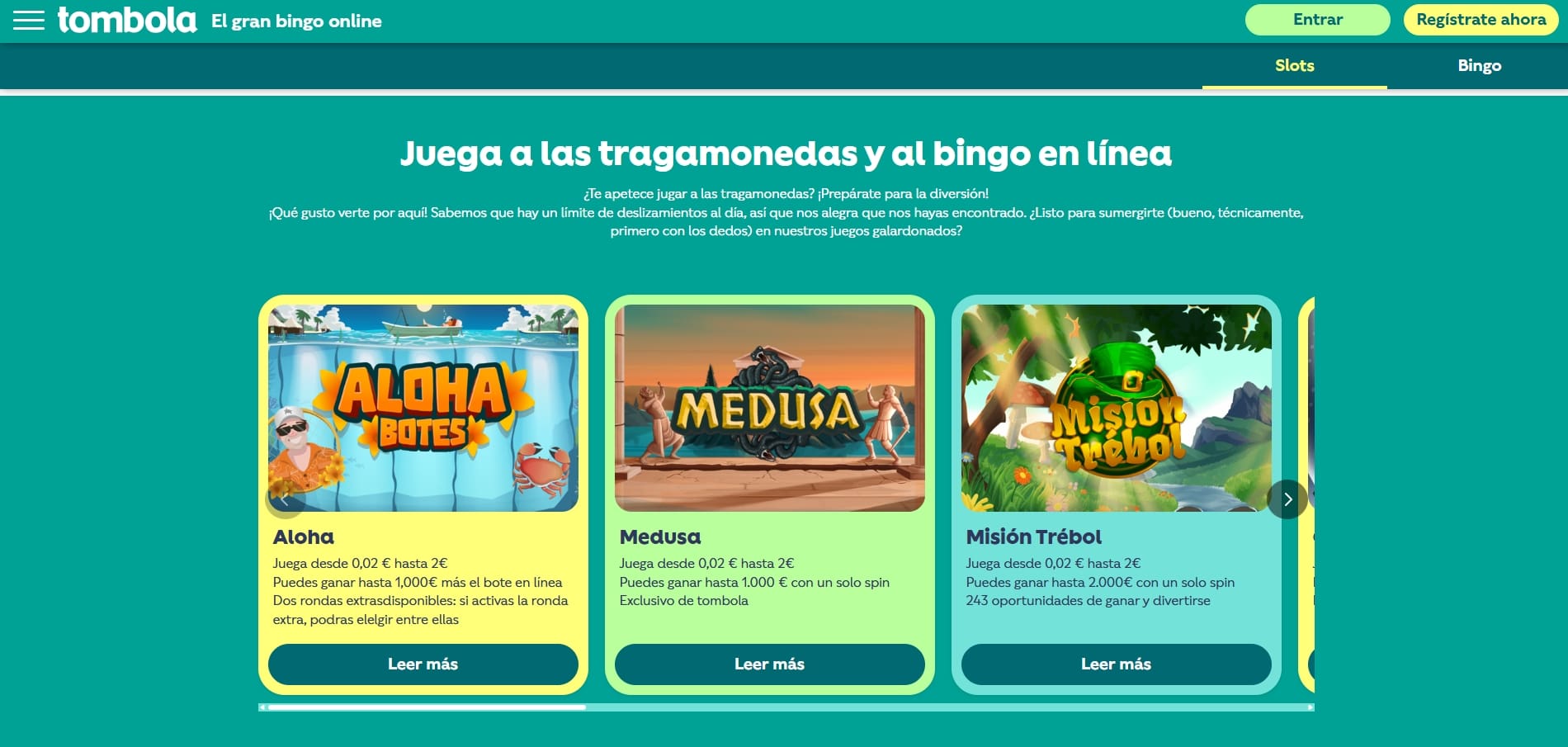 Tombola juegos de slots