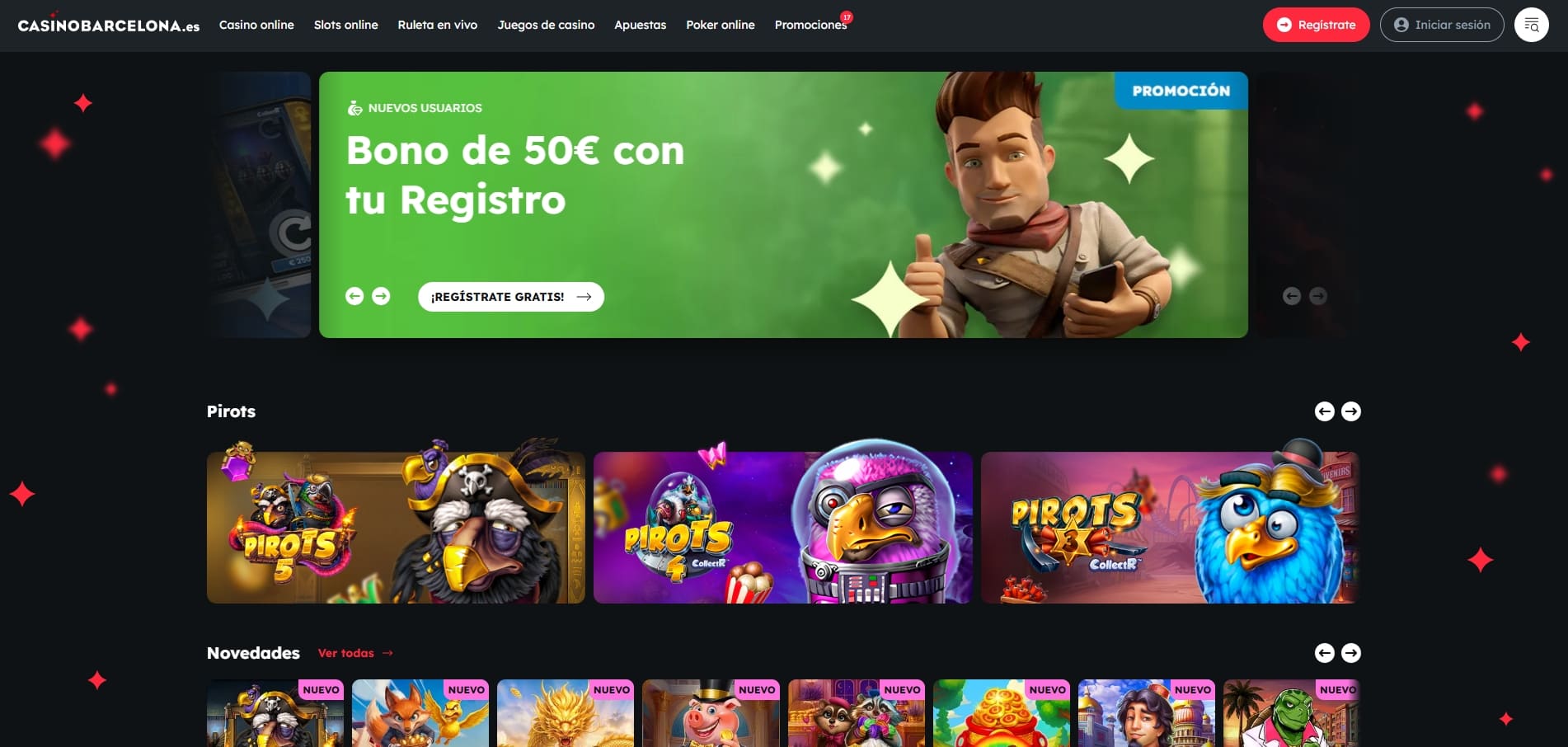 Casino Barcelona online: 50€ de bono sin depósito por registro