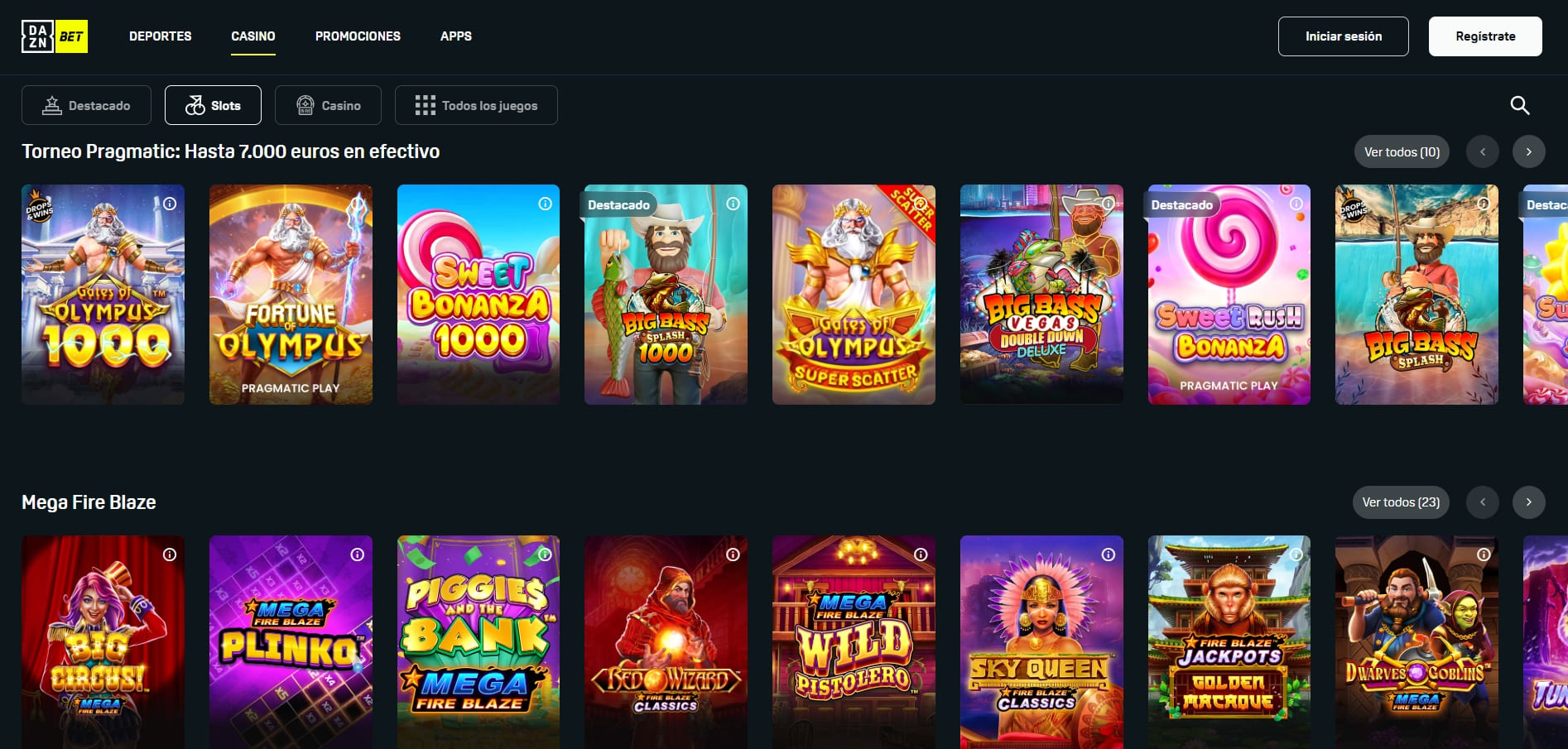 slots con bono en dazn bet