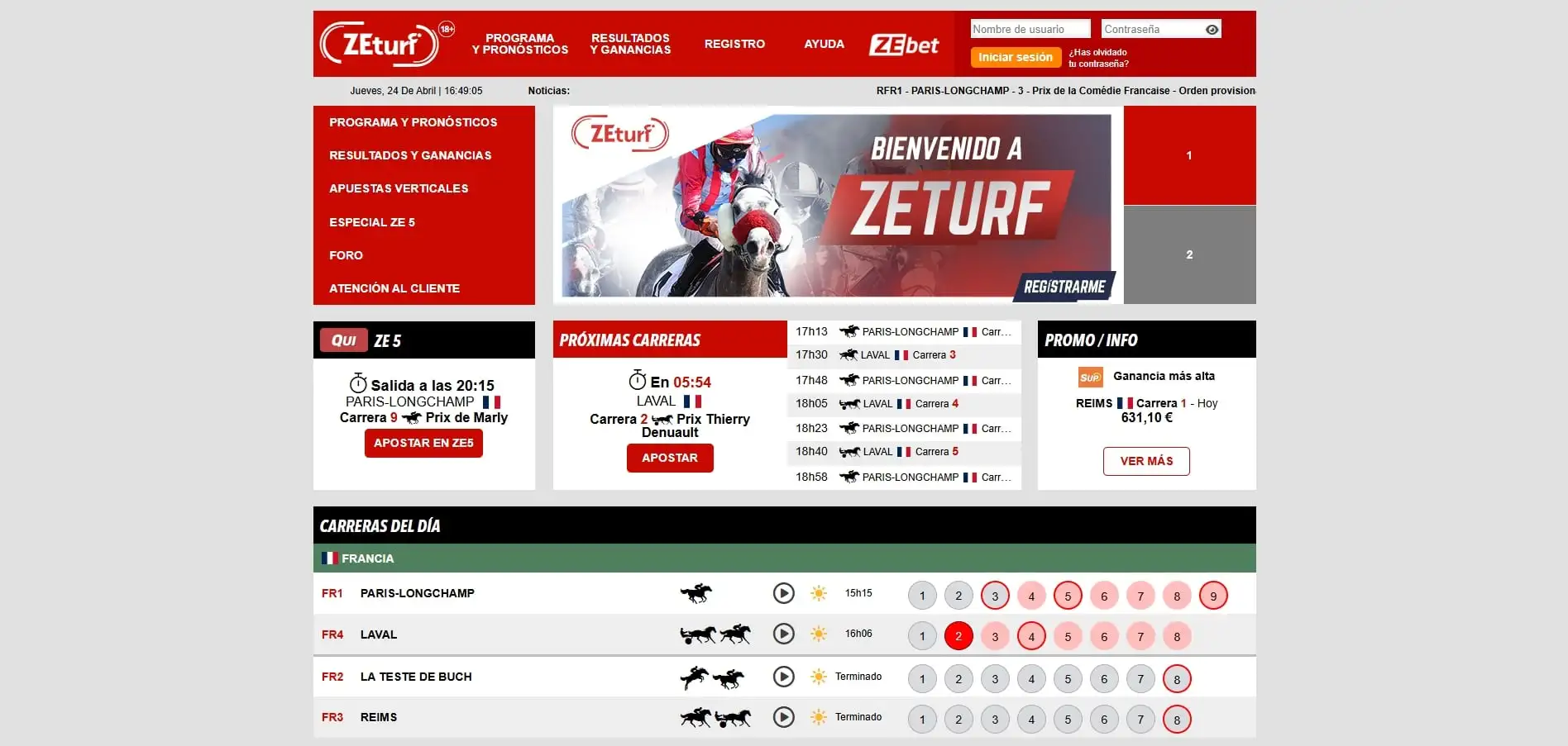 ZEturf apuestas en caballos